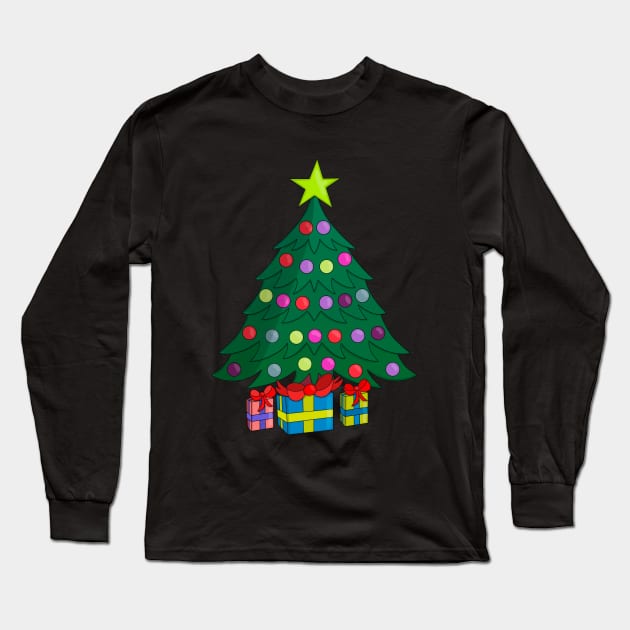 Cozy Christmas Tree Long Sleeve T-Shirt by DiegoCarvalho